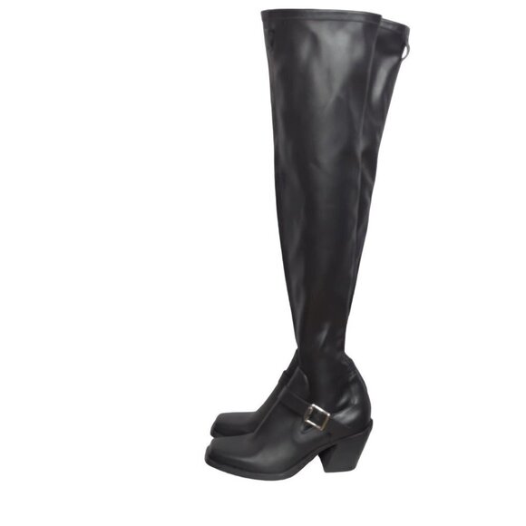 Rag & Bone Axis Thigh High Black Stretch Faux Leather, Women's 39 (8.5 US)